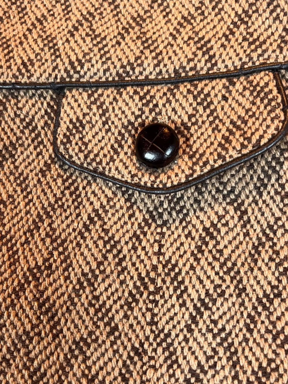 Y2K Fossil Lilly Brown Wool women's skirt size 2. Fully lined. A-line tweed - Picture 2 of 8